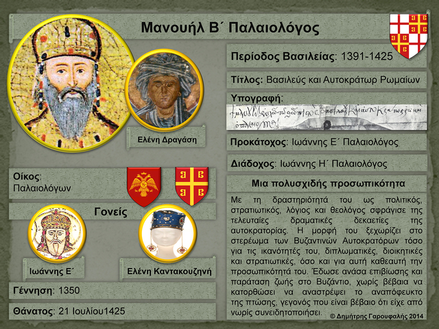 Ο ΜΑΝΟΥΗΛ Β ΠΑΛΑΙΟΛΟΓΟΣ ΑΝΑΛΑΜΒΑΝΕΙ ΤΗΝ ΔΙΑΚΥΒΕΡΝΗΣΗ ΤΗΣ ΚΩΝΣΤΑΝΤΙΝΟΥΠΟΛΗΣ