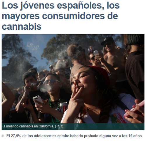 Los jóvenes españoles, los mayores consumidores de cannabis