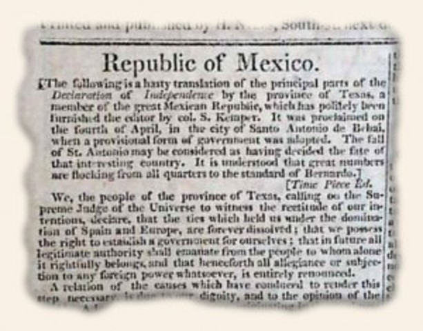 Texas Declares Independence from Mexico