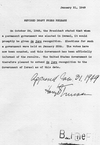 US Recognition of Israel