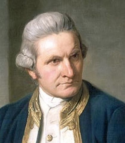 Captain James Cook embarks on the voyage of discovery in the Resolution