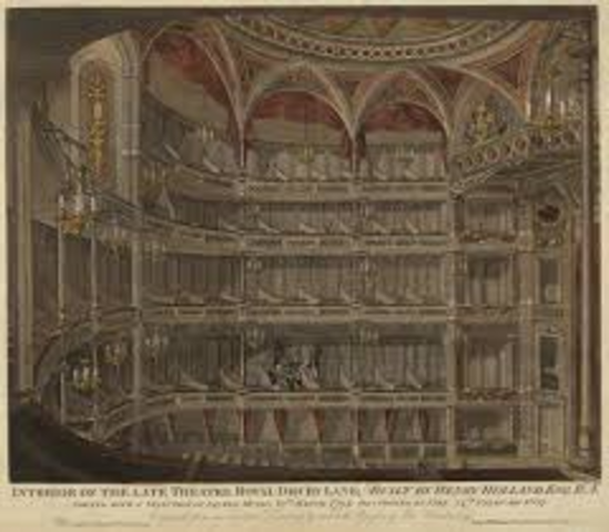 London theatres reopen; actresses appear onstage for the first time.