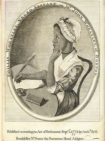 African American poet Phillis Wheatley's Poems on Various Subject, Relisious and Moral is published in London