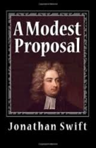 Swift publishes A Modest Propsal, protesting English treatment of the poor.