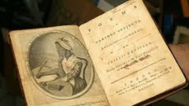 African American poet Phillis Wheatley's Poems on Various Subject, Religious and Moral is published in London.