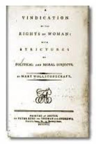 Mary Wollstonecraft publishes A Vindication of the Rights of Woman