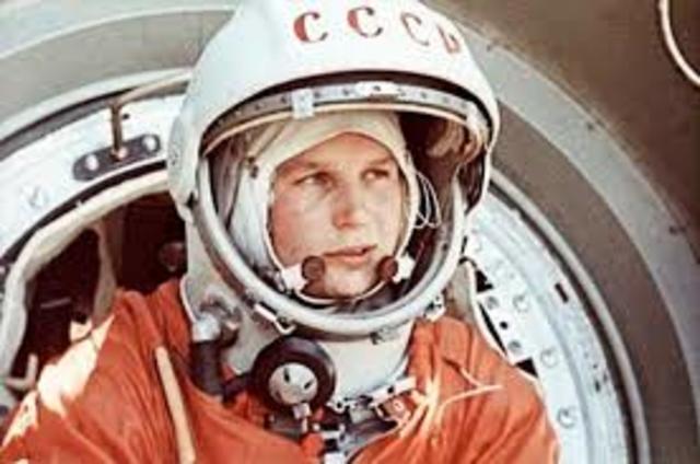 Cosmonaut Valentia Tereshkova becomes the first woman in space