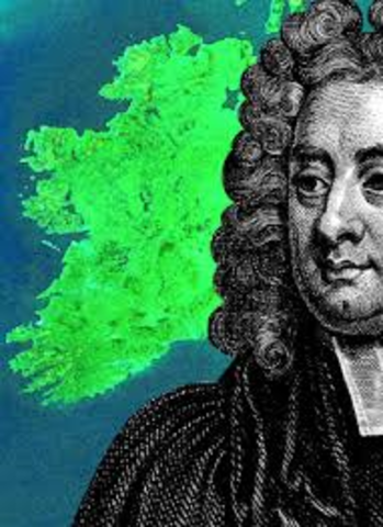 Swift publishes a Modest proposal, protesting English treatment of the Irsish poor