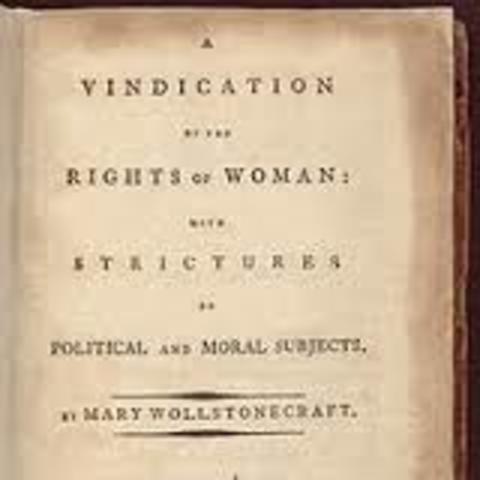 mary wollstonecraft publishes a vindicatin of the rights of a woman
