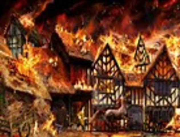 great fire destroys much of london