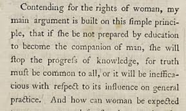 Mary Wollstonecraft publishes A Vindication of the Right of Woman.
