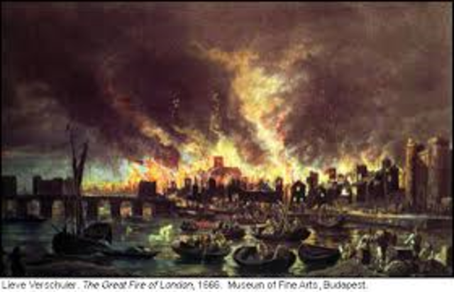 Great fire destroys much of London