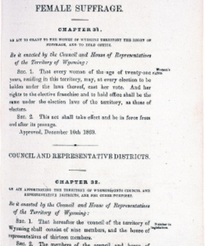 First womens suffrage right