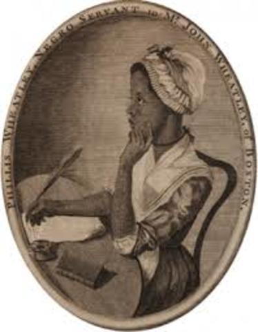 Afican American poet Phillis Wheatley's Poems on Various Subject, Religious and Moral is published in London.