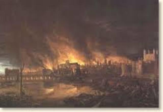 Great Fire destroys much of London