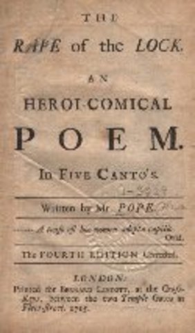 Alexander Pope publishes part of The Rape of theLock.