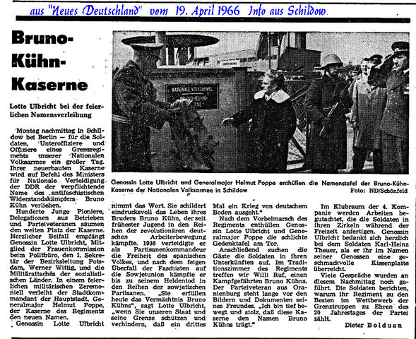 Einweihung der Bruno-Kühn Kaserne ich Schildow
