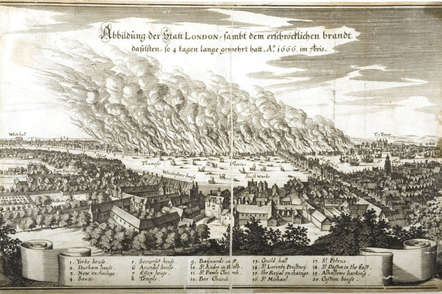 Great Fire destorys much of London