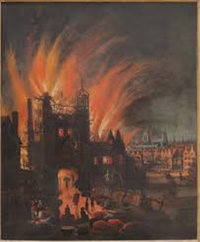 Great fire destroys much of London