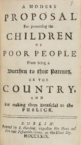 Swift publishes A Modest Proposal