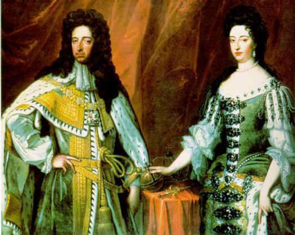 Glorious (Bloodless): Revolution James II is sicceeded by Protestant rulers of William and Mary.