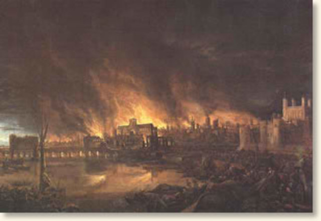 Great Fire destroys much of London