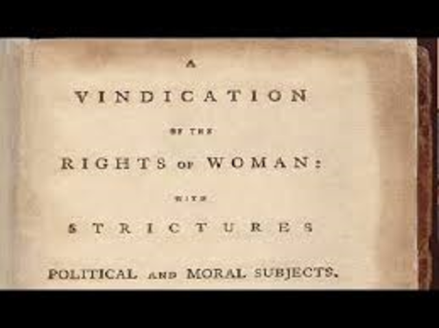 Mary Wollstonecraft publishes a VIndication of the rights of woman