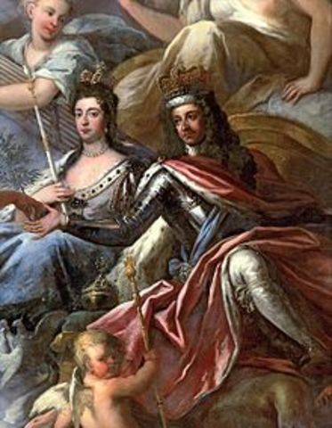 Glorious revolution james II is succeeded by Protestant rulers of William and mary