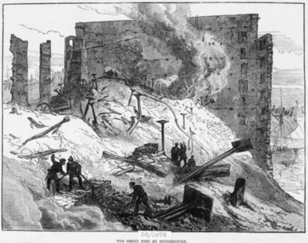 Great Fire destroy much of London.