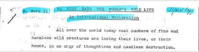 World Wildlife Fund set up by IUCN and Julian Huxley