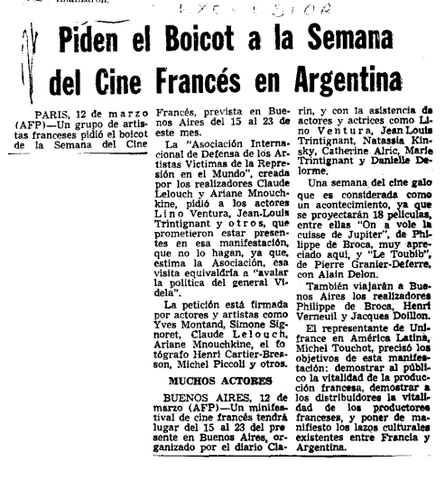 boicot al cine frances en argentina