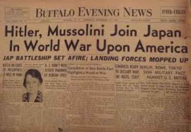 USA declares war on Japan
