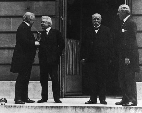 The signing of the Treaty of Versailles