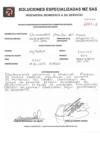 Agitador Vortex Mantenimiento