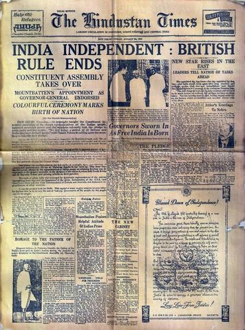 British Rule ends in India