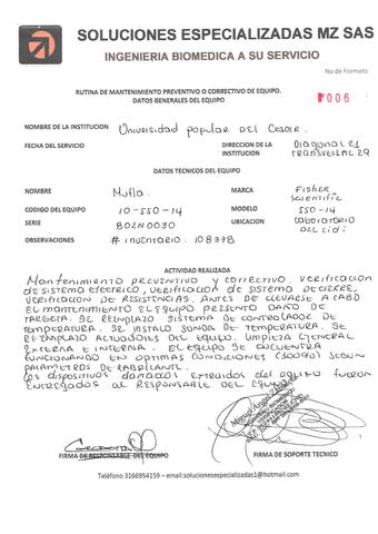 Mufla 550 Mantenimiento