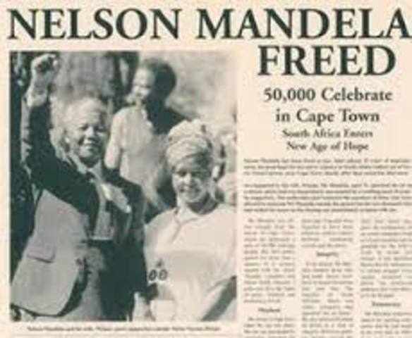 Nelson Mandela released from prison