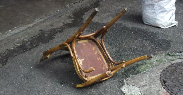 I busted a chair right across his teeth