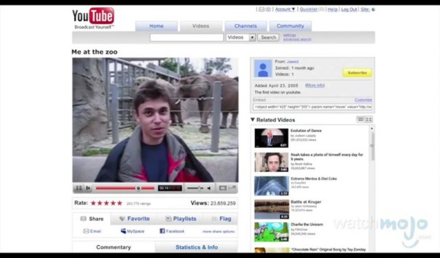 Первое видео на YouTube