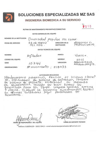 Mantenimiento Agitador Vortex