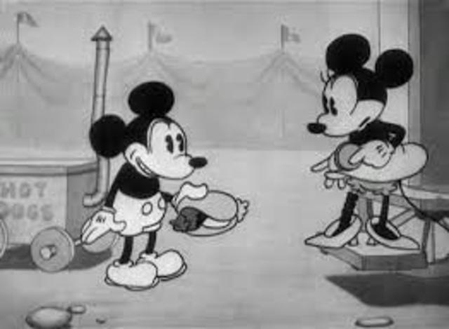 First appearance of Mickey and Minnie mouse