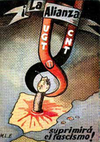 Firma del Pacto de accion conjunta entre la CNT y la UGT