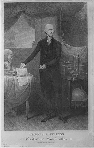 Thomas Jefferson declared winner of the presidential election of 1800.