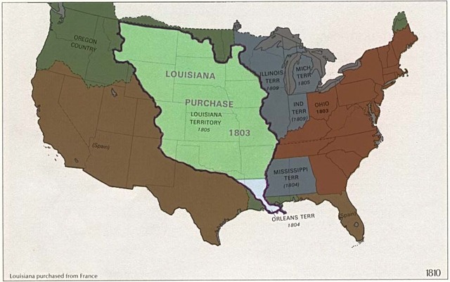 James Monroe is one of the signers of the Louisiana Purchase in Paris, France.