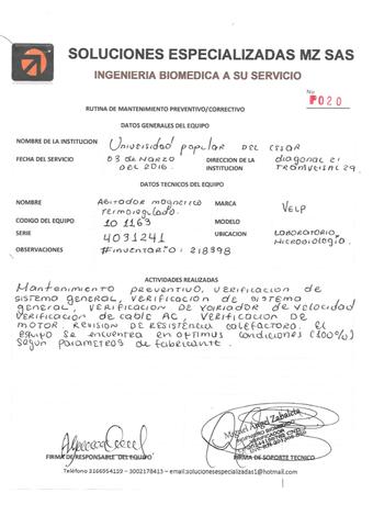 Agitador Magnetico 218333 Mantenimiento Vortex