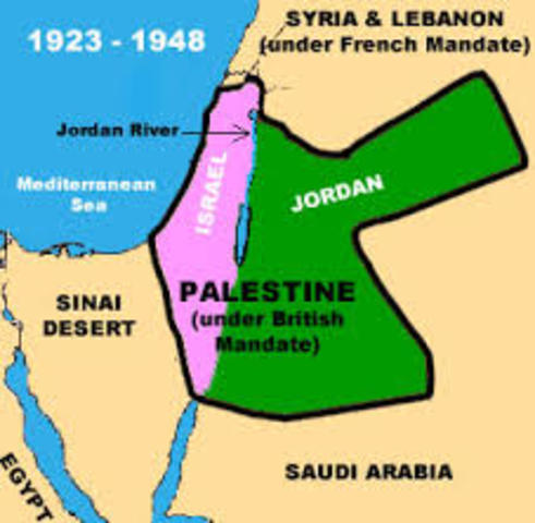Britain wins control over the area of Palestine from the Ottoman Empire