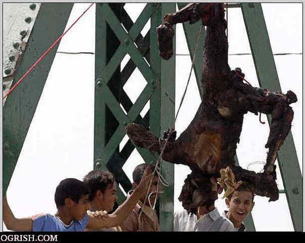 American Civilian Contractors Killed and Dragged