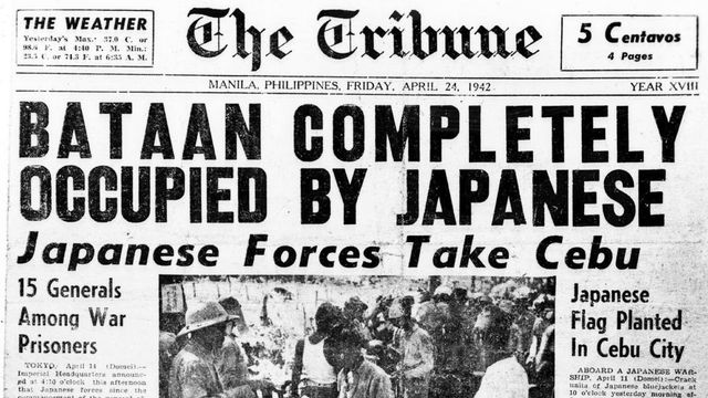 Japan conquers the Bataan Peninsula, Philippines