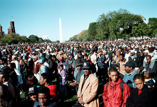 Farrakhan Helps lead the million Man March