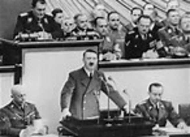 Appearing before the Nazi Reichstag